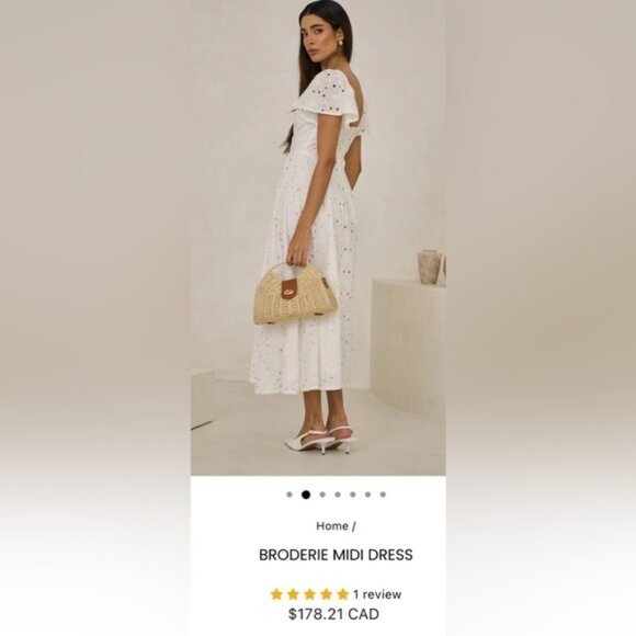 NWT Size MP - Extro&Vert Ada Flutter-Sleeve Broderie Midi Dress - Picture 10 of 13